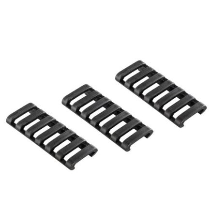 Ergo 7 Slot Rail Ladder Low Profile Rail Covers (3 Pack) - Black