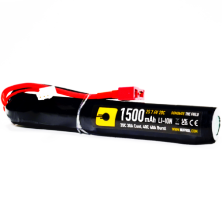 Nuprol 7.4v 1500mAh 20C LI-Ion Stick Battery - Deans Connector